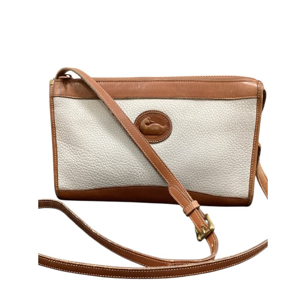 Vintage Dooney &Bourke Purse Women’s 1 Size Pebbled Leather Logo Bag Charm White - Picture 2 of 10